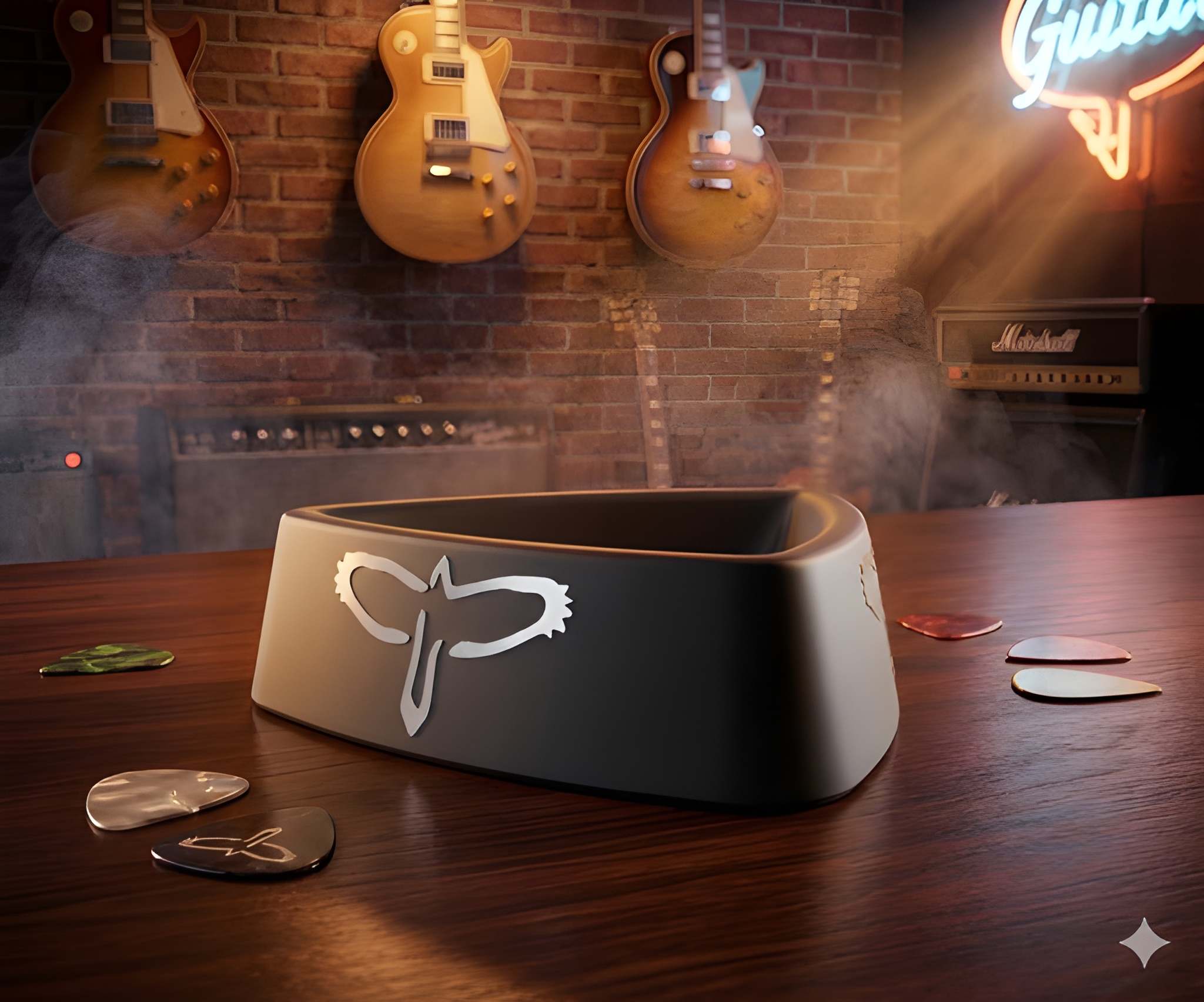 SoundBead Pick Tray — individuell gravierter Plektrum-Halter, handgefertigt in Deutschland